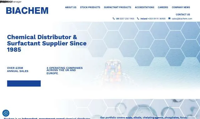 Biachem website homepage